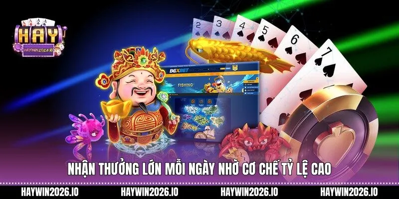 Nhận thưởng lớn mỗi ngày nhờ cơ chế tỷ lệ cao